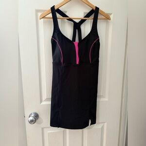 Speedo women’s swim dress 15” ptp bathing suit top Long black pink